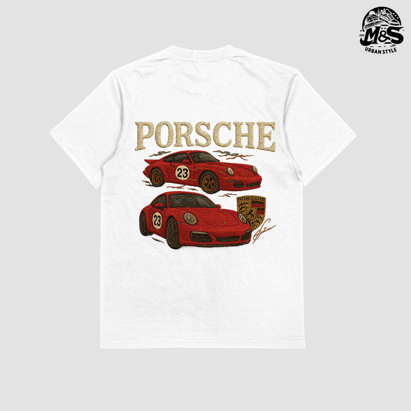 Camiseta Porsche (efecto bordado)