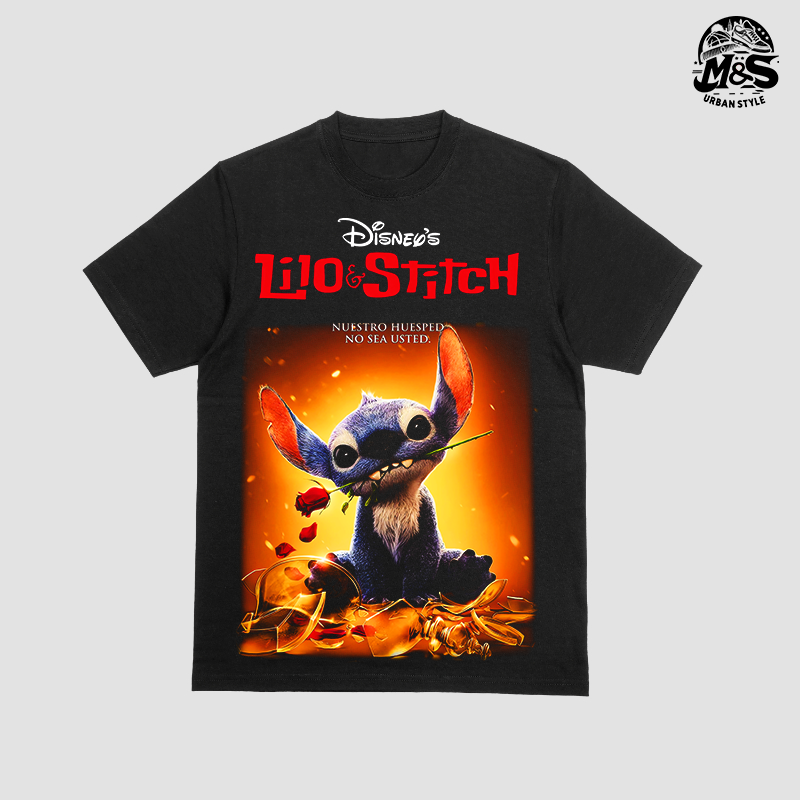 Camiseta Stich Rosa Roja