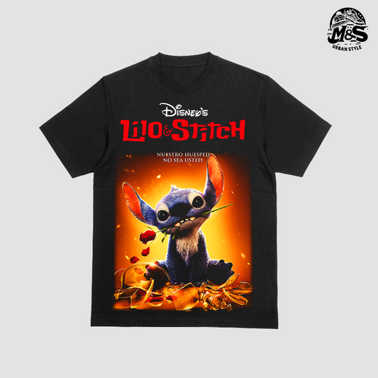 Camiseta Stich Rosa Roja
